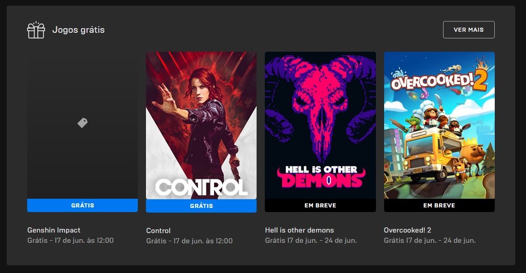 Genshin Impact e Control estão gratuitos na Epic Games Store - Mão de Vaca  Descontos - Cashback, Cupons e Promoções